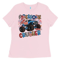 Bubblegum Pink firework crusher Ladies Tee - Artiststas