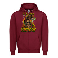 Burgundy we are black history Zipper Hoodie - NancyCooperArtShop