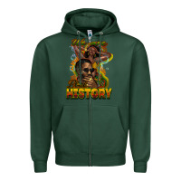 Sports Green we are black history Zipper Hoodie - NancyCooperArtShop
