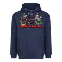 Navy merry christmas gnomies Heavyweight Hoodie - CowGirlArtShop