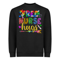 Black Free Nurse Hugs Pride LGBTQ+ Heavyweight Sweatshirt - BundleAndBundleShop