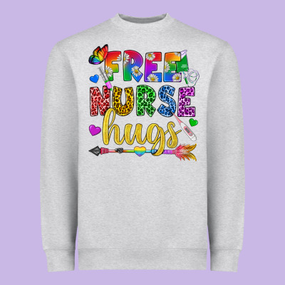 Free Nurse Hugs Pride Lgbtq+ Heavyweight Sweatshirt Designed By Bundleandbundleshop