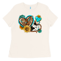 Bone western leopard pride  hearts Ladies Tee - AdoDesignShop