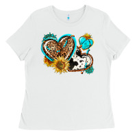 White western leopard pride  hearts Ladies Tee - AdoDesignShop