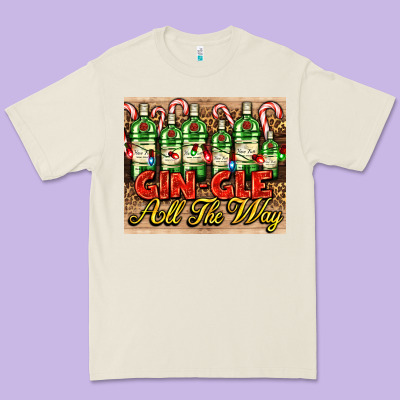 Gin Gle Christmas Gin Bottles Premium Tee Designed By Adodesignshop