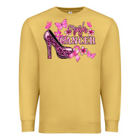 Antique Gold Crush Cancer with high heels Cancer Awareness Premium Sweatshirt - HowdyJamesFarm