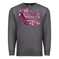 Charcoal Heather Crush Cancer with high heels Cancer Awareness Premium Sweatshirt - HowdyJamesFarm
