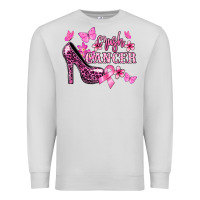 Dove Grey Crush Cancer with high heels Cancer Awareness Premium Sweatshirt - HowdyJamesFarm