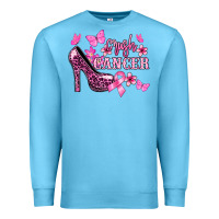 Ocean Blue Crush Cancer with high heels Cancer Awareness Premium Sweatshirt - HowdyJamesFarm