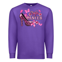 Purple Crush Cancer with high heels Cancer Awareness Premium Sweatshirt - HowdyJamesFarm