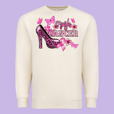 Crush Cancer With High Heels Cancer Awareness Premium Sweatshirt Designed By Howdyjamesfarm
