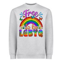 Heather Grey Western Free To Be Lgbtq Heavyweight Sweatshirt - BundleAndBundleShop