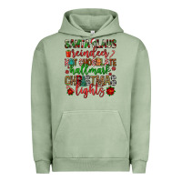 Pigment Oil Green santa claus reindeer hallmark hot chocolate christ Urban Hoodie - FaDigitalArtStudio