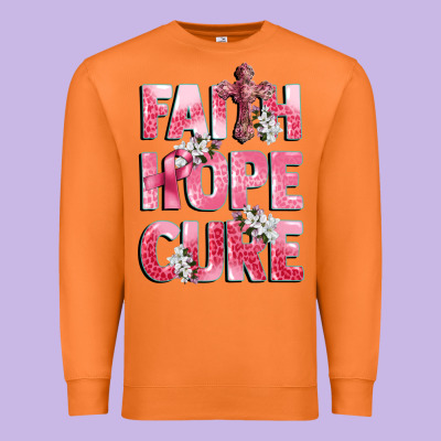 Faith Hope Cure Breast Cancer Premium Sweatshirt Designed By Cowgirlartshop
