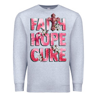 Heather Grey faith hope cure breast cancer Premium Sweatshirt - CowGirlArtShop