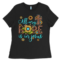 Black all my hope is in jesus Ladies Tee - JahusDesignShop