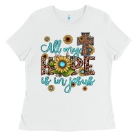 White all my hope is in jesus Ladies Tee - JahusDesignShop