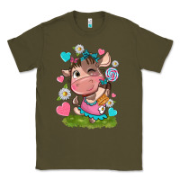 Army Green little cute cow Classic Tee - NancyCooperArtShop