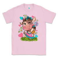 Bubblegum Pink little cute cow Classic Tee - NancyCooperArtShop