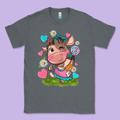 Little Cute Cow Classic Tee Designed By Nancycooperartshop