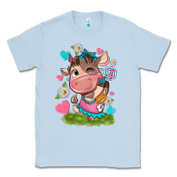 Dusty Blue little cute cow Classic Tee - NancyCooperArtShop