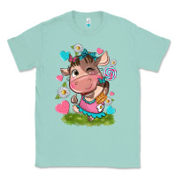 Seafoam little cute cow Classic Tee - NancyCooperArtShop