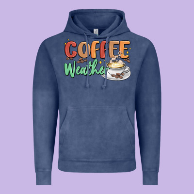 Coffee Weather Vintage Hoodie Designed By Maliassmallbusiness