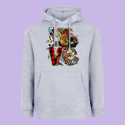 Love Cow Gnomies Heavyweight Hoodie Designed By Cowgirlartshop