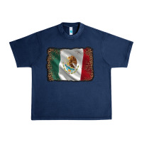 Navy mexico flag black glitter leopard Urban Heavy Tee - AdoDesignShop