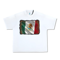 White mexico flag black glitter leopard Urban Heavy Tee - AdoDesignShop