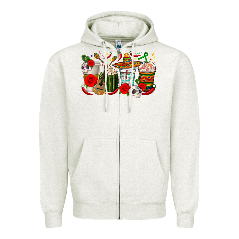 Hispanic Heritage Month Coffee Cups Zipper Hoodie by texasbilliewilder | Teevron