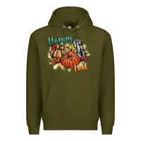 Army Green happy fall Premium Hoodie - CowGirlArtShop