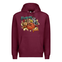 Burgundy happy fall Premium Hoodie - CowGirlArtShop