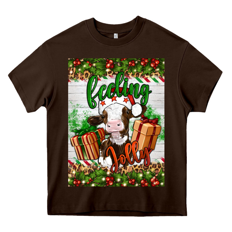 Christmas Feeling Jolly Cow Heavy Core Tee by Artiststas | Teevron