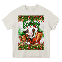 Cream Christmas feeling jolly cow Heavy Core Tee - Artiststas