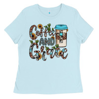 Baby Blue coffee and grace Ladies Tee - JahusDesignShop