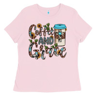 Bubblegum Pink coffee and grace Ladies Tee - JahusDesignShop