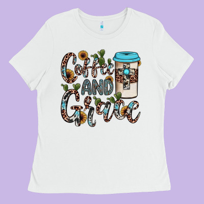 Coffee And Grace Ladies Tee Designed By Jahusdesignshop
