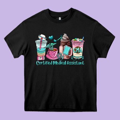 Certified Medical Assistant Coffee Cup Heavy Core Tee Designed By Adodesignshop