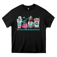 Black certified medical assistant coffee cup Heavy Core Tee - AdoDesignShop