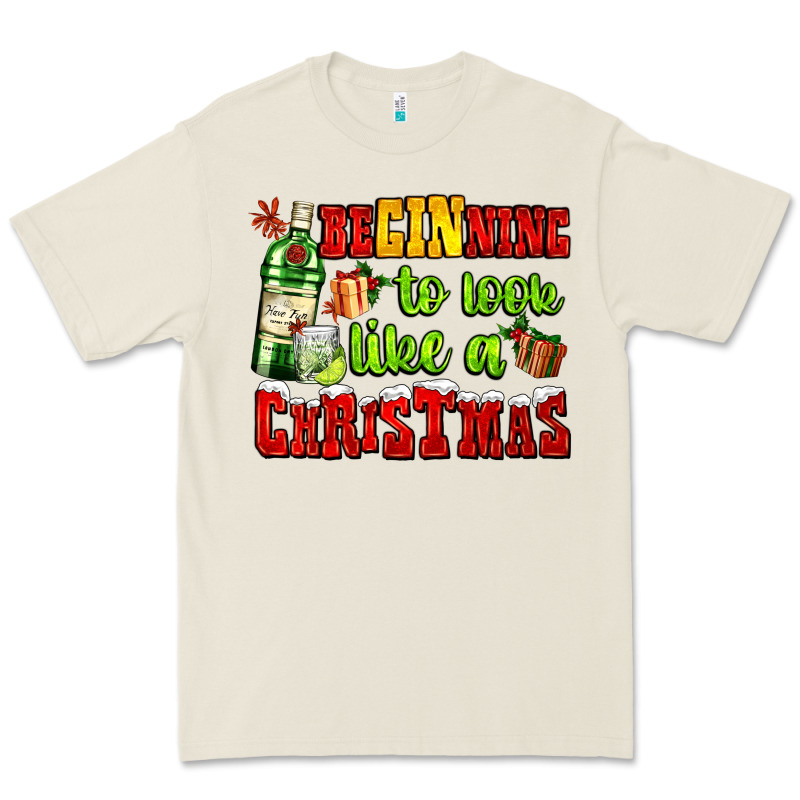 Beginning To Look Like A Christmas With Gin And Gifts Premium Tee by AdoDesignShop | Teevron