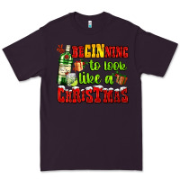Plum beginning to look like a christmas with gin and gifts Premium Tee - AdoDesignShop
