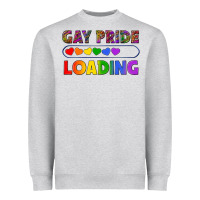 Heather Grey Western Gay Pride Loading LGBTQ+ Heavyweight Sweatshirt - BundleAndBundleShop