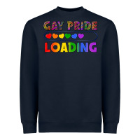 Navy Western Gay Pride Loading LGBTQ+ Heavyweight Sweatshirt - BundleAndBundleShop