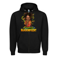 Black feeling blacknificent Zipper Hoodie - NancyCooperArtShop