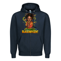 Navy feeling blacknificent Zipper Hoodie - NancyCooperArtShop