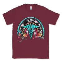 Burgundy nurse rainbow Classic Tee - NancyCooperArtShop