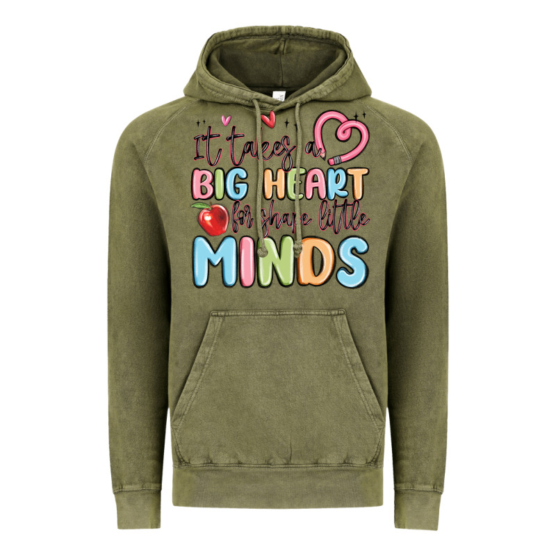 It Takes A Big Heart For Shape Little Minds Vintage Hoodie by MaliasSmallBusiness | Teevron