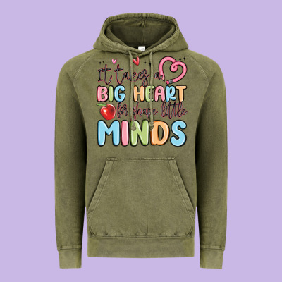 It Takes A Big Heart For Shape Little Minds Vintage Hoodie Designed By Maliassmallbusiness
