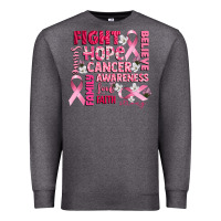 Charcoal Heather cancer awareness fight believe hope survive Premium Sweatshirt - CowGirlArtShop